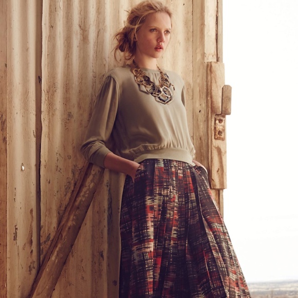 New Abstracted Plaid Skirt - Anthropologie Size 6 and 6P - Picture 1 of 3